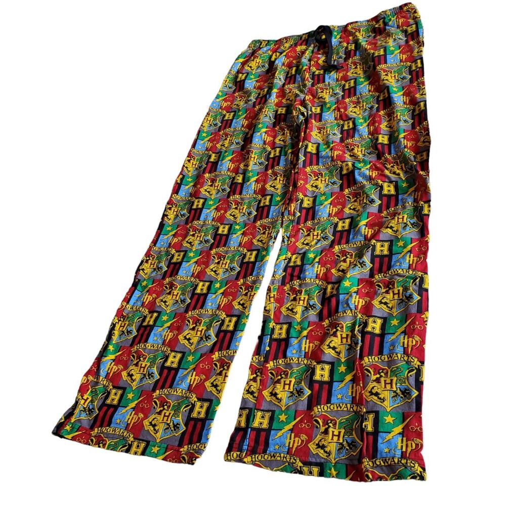 Harry Potter Men's  Size XL 4 House's  Crest Graphic Hogwarts Pajama Lounge Pant